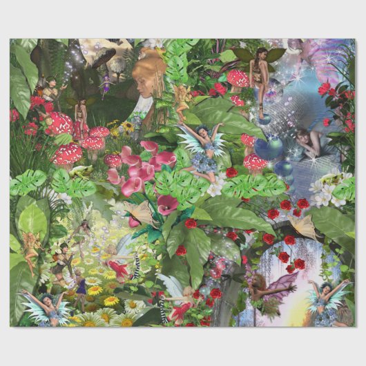 Fairy Kingdom forest dreamland fantasy verhalen Cadeaupapier (Vlak)