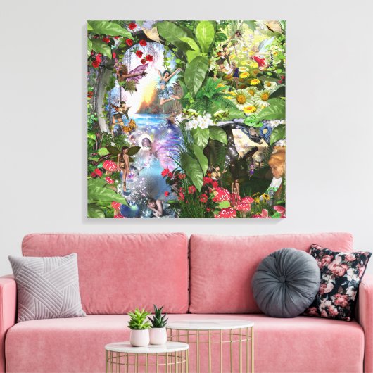 Fairy Kingdom forest dreamland fantasy verhalen Canvas Afdruk (Insitu (Woonkamer))