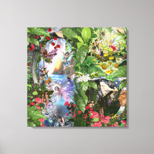 Fairy Kingdom forest dreamland fantasy verhalen Canvas Afdruk