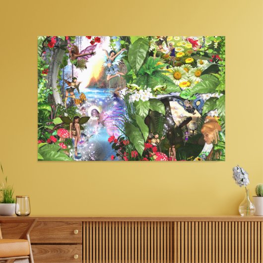 Fairy Kingdom forest dreamland fantasy verhalen Canvas Afdruk (Insitu (Woonkamer))