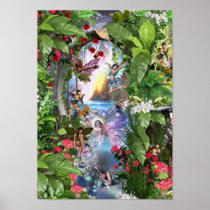 Fairy Kingdom forest dreamland fantasy verhalen Poster