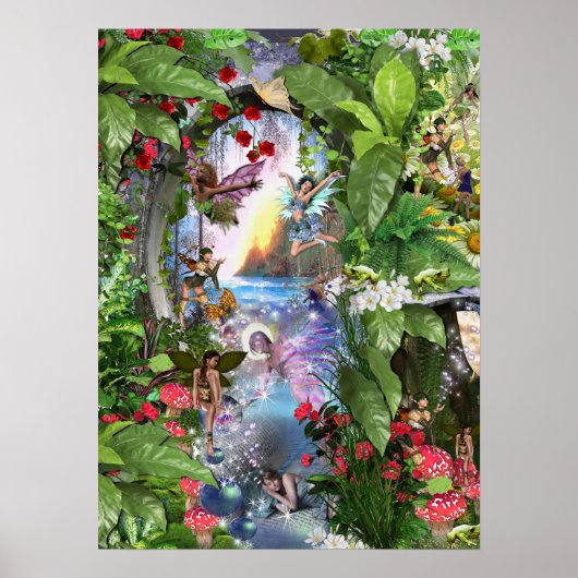 Fairy Kingdom forest dreamland fantasy verhalen Poster (Voorkant)
