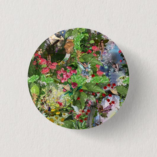 Fairy Kingdom forest dreamland fantasy verhalen Ronde Button 3,2 Cm (Voorkant)