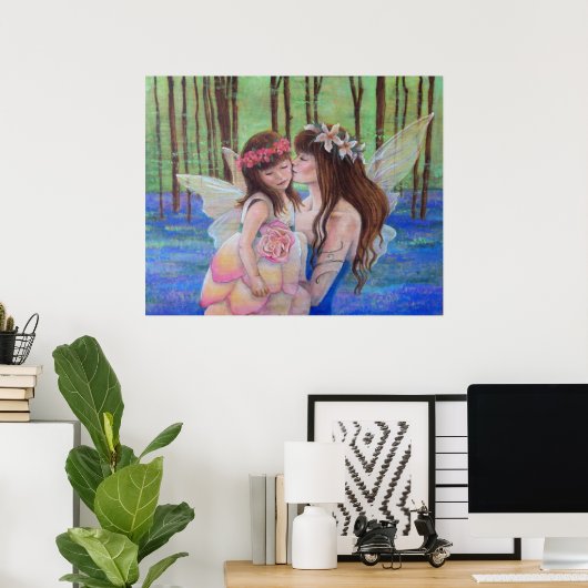 Fairy Kisses ART PRINT Moeder en dochter (Thuiskantoor)