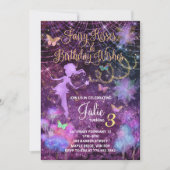 Fairy Kisses en Birthday Wishes Invitation Kaart (Voorkant)