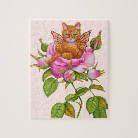 Fairy Kitten Resting in Roos Legpuzzel (Verticaal)