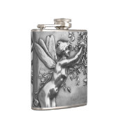 Fairy Lady Antiek Silver Repousse Whiskey Nip Heupfles (Rechts)