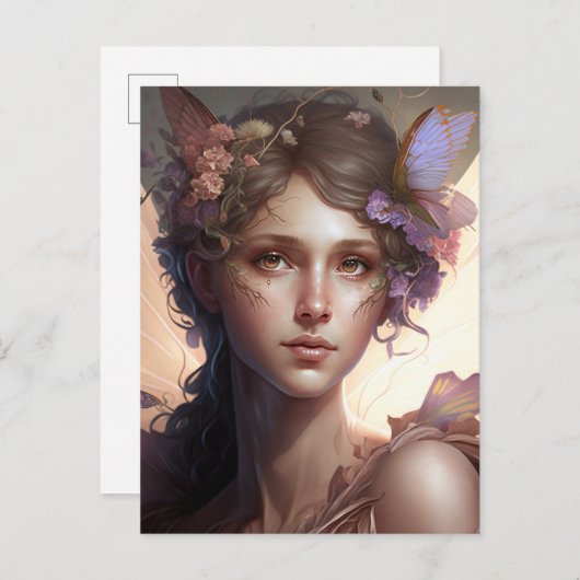 Fairy Lady Fantasy Art Briefkaart (Voorkant / Achterkant)