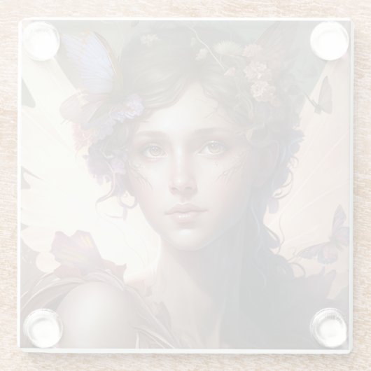 Fairy Lady Fantasy Art Glazen Onderzetter (Achterkant)