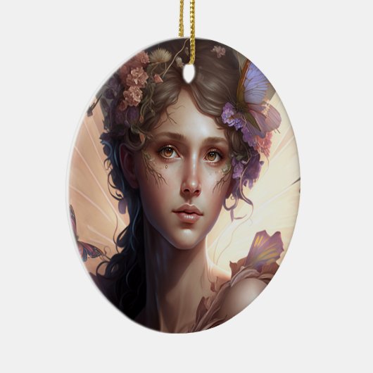 Fairy Lady Fantasy Art Keramisch Ornament (Rechts)