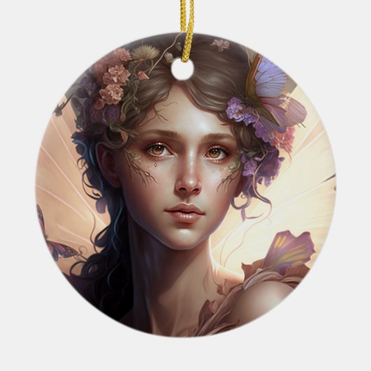 Fairy Lady Fantasy Art Keramisch Ornament (Voorkant)