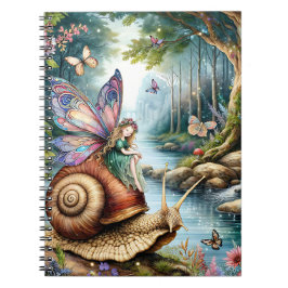 Fairy Land met schattige slak en vlinders Notitieboek
