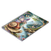  Fairy Land met schattige slak en vlinders Notitieboek (Linkerzijde)