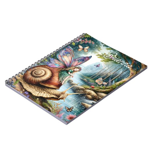  Fairy Land met schattige slak en vlinders Notitieboek (Linkerzijde)