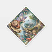 Fairy Land met schattige slak en vlinders Servet (Hoek)