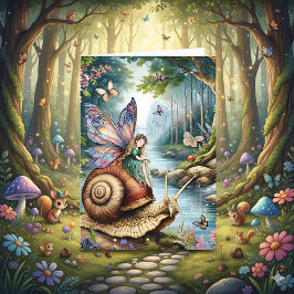 Fairy Land Verjaardag Kaart met Kleurplaat