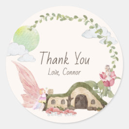 Fairy land verjaardagsfeest ronde sticker