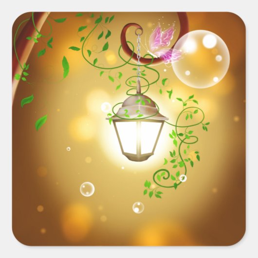 Fairy Lantern Vierkante Sticker (Voorkant)