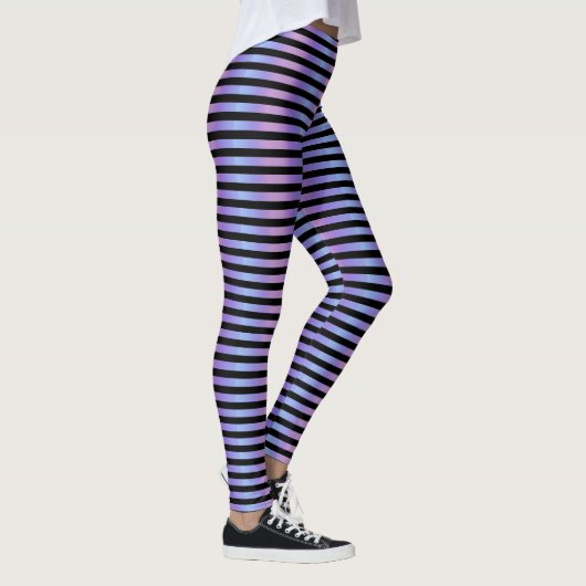 Fairy Lavendel Roze Pastel Ombre Gradient Stripe Leggings (Rechts)