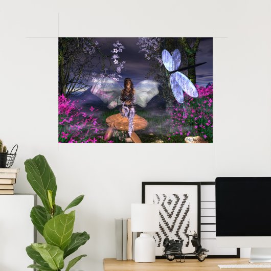 Fairy LavenderGlitter Poster (Thuiskantoor)