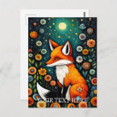 Fairy lente bloemenvos schilderij briefkaart (Voorkant / Achterkant)