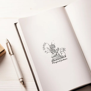 Fairy Library Boek Rubberstempel