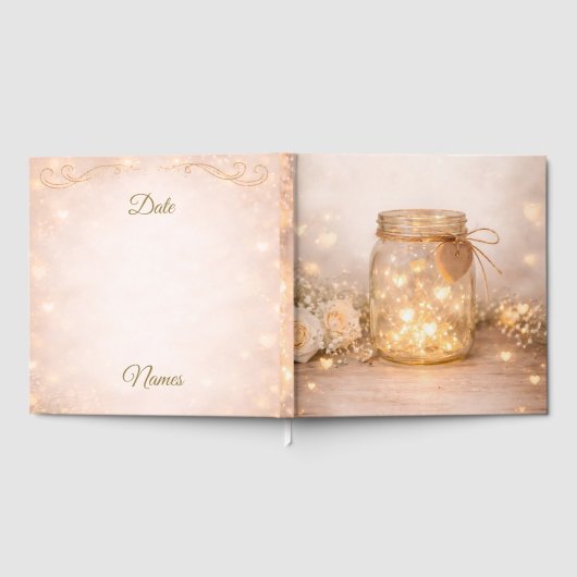 Fairy Light Rustic Wedding Guest Book Gastenboek (Volledig)