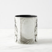 Fairy Light Tabby Cat Black and White Art Mok (Midden)