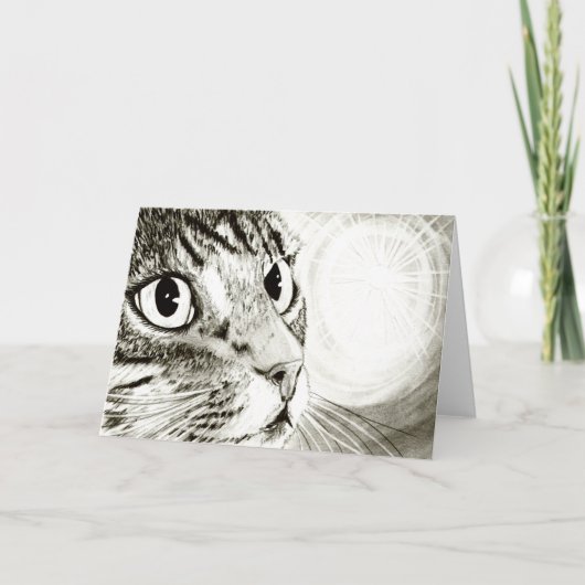 Fairy Light Tabby Cat Fantasy Art Kaart (Voorkant)