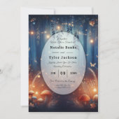 Fairy Lights and Moonlit Forest Magic Wedding Kaart (Voorkant)
