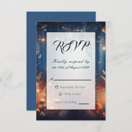 Fairy Lights and Moonlit Forest Magic Wedding RSVP Kaartje