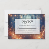 Fairy Lights and Moonlit Forest Magic Wedding RSVP Kaartje (Voorkant)