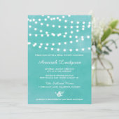 Fairy Lights Blauwgroen Bridal Shower Kaart (Staand voorkant)