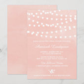 Fairy Lights Blush Bridal Shower Kaart (Voorkant / Achterkant)