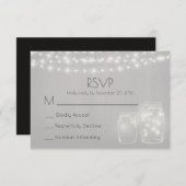 Fairy Lights en Mason Jars rustieke bruiloft RSVP (Voorkant / Achterkant)