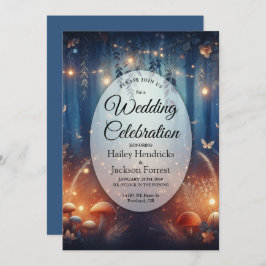 Fairy Lights en Moonlit Forest Magic Wedding Kaart