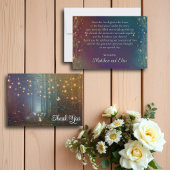 Fairy Lights Fantasy Enchanted Forest Wedding Bedankkaart