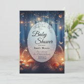 Fairy Lights in een Moonlit Forest Baby shower Kaart (Staand voorkant)