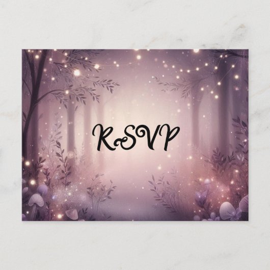 Fairy Lights in Woodland Glow RSVP Briefkaart (Voorkant)