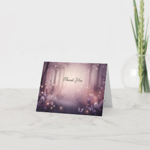 Fairy Lights in Woodland Glow Wedding Bedankkaart