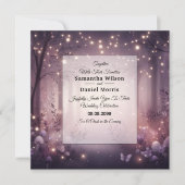 Fairy Lights in Woodland Glow Wedding Kaart (Voorkant)