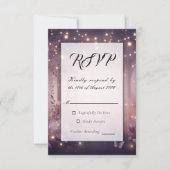 Fairy Lights in Woodland Glow Wedding RSVP Kaartje (Voorkant)