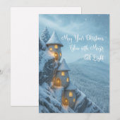 Fairy Lights on the Winter Cliffs Feestdagenkaart (Voorkant / Achterkant)