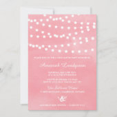Fairy Lights Pink Graduparty Invitation Kaart (Voorkant)