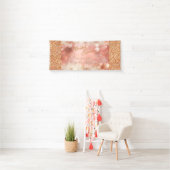 Fairy Lights Roos Gouden Glitter Roze Vrijgezellen Spandoek (Insitu)
