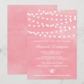 Fairy Lights Roze Sweet Zestien Party Uitnodiging (Voorkant / Achterkant)