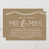 Fairy Lights | Rustic Kraft Paper Rehearsal Dinner Kaart (Voorkant / Achterkant)