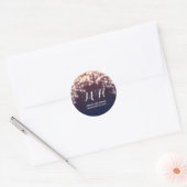 Fairy Lights rustieke bruiloft Ronde Sticker (Envelop)