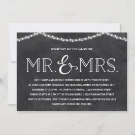 Fairy Lights | Rustisch Chalkboard repesal Dinner Kaart