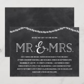 Fairy Lights | Rustisch Chalkboard repesal Dinner Kaart (Voorkant / Achterkant)